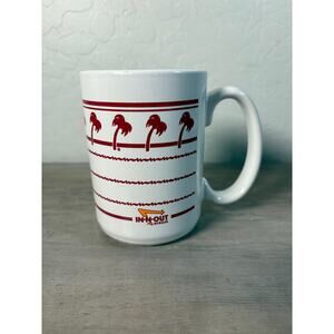 In-N-Out Burger Mug Red White Palm Tree Design 4.5” Ceramic Coffee Cup